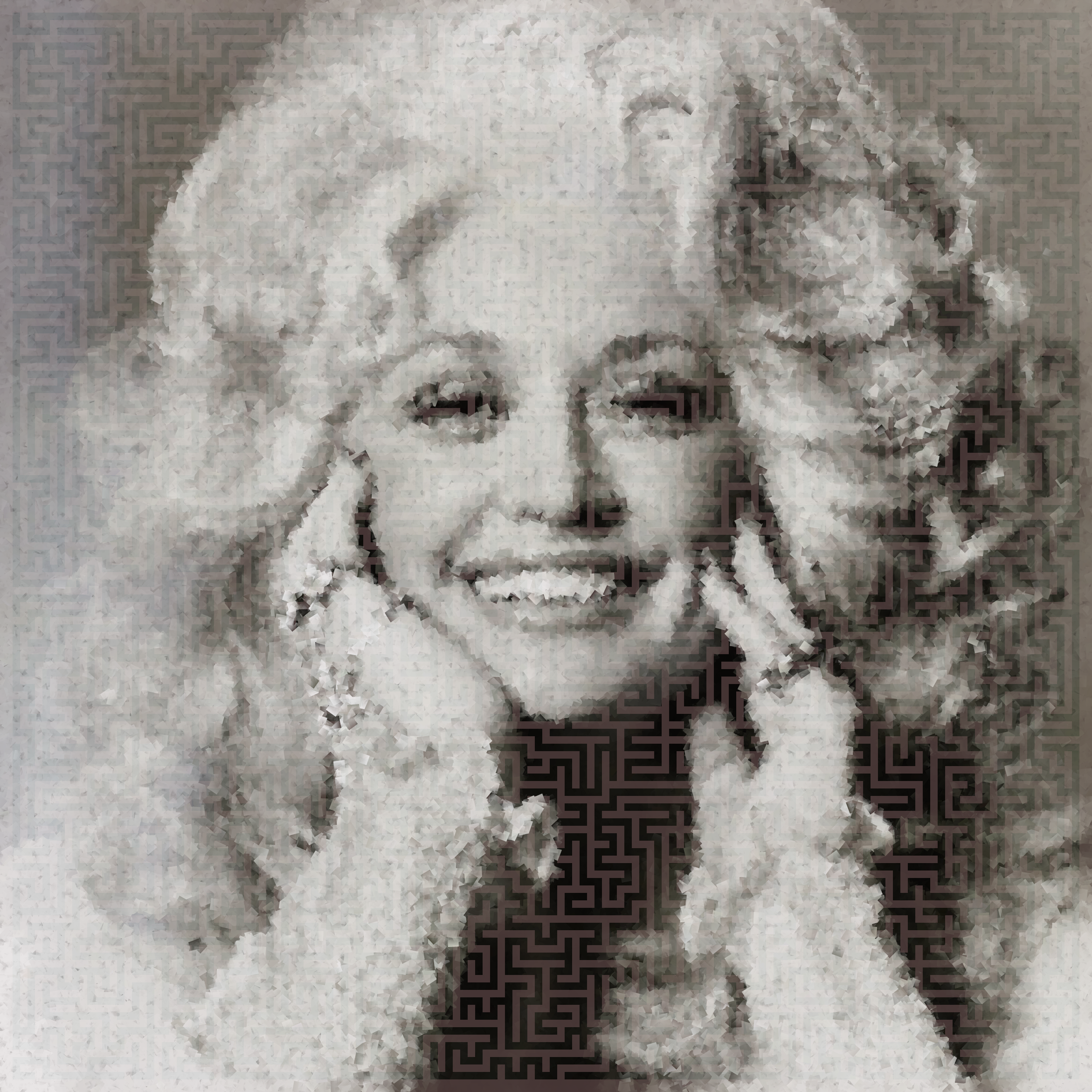 dolly parton blurry with maze edit